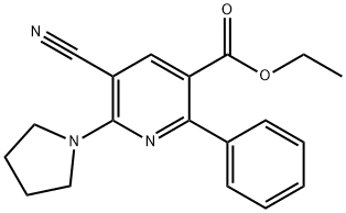 ETHYL 5-CYANO-2-PHENYL-6-(1-PYRROLIDINYL)NICOTINATE