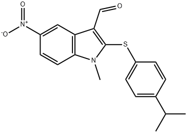 2-[(4-ISOPROPYLPHENYL)SULFANYL]-1-METHYL-5-NITRO-1H-INDOLE-3-CARBALDEHYDE