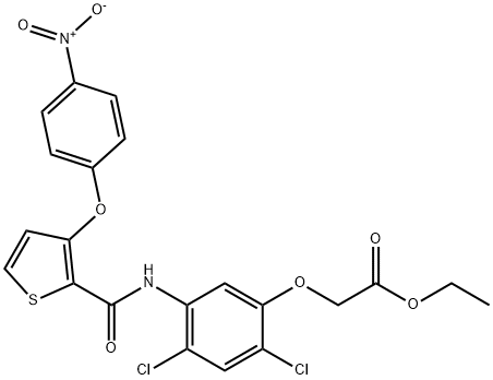 ETHYL 2-[2,4-DICHLORO-5-(([3-(4-NITROPHENOXY)-2-THIENYL]CARBONYL)AMINO)PHENOXY]ACETATE