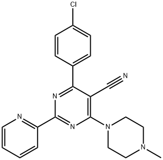 4-(4-CHLOROPHENYL)-6-(4-METHYLPIPERAZINO)-2-(2-PYRIDINYL)-5-PYRIMIDINECARBONITRILE