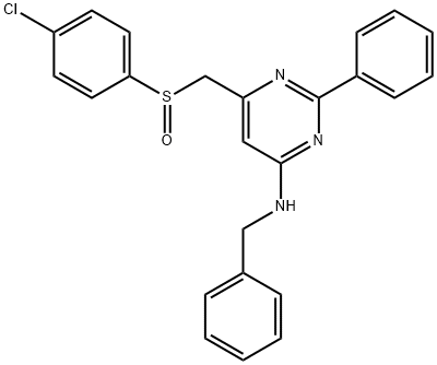 N-BENZYL-N-(6-([(4-CHLOROPHENYL)SULFINYL]METHYL)-2-PHENYL-4-PYRIMIDINYL)AMINE