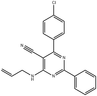 4-(ALLYLAMINO)-6-(4-CHLOROPHENYL)-2-PHENYL-5-PYRIMIDINECARBONITRILE