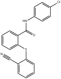 N-(4-CHLOROPHENYL)-2-[(2-CYANOPHENYL)SULFANYL]BENZENECARBOXAMIDE