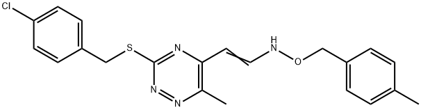 3-[(4-CHLOROBENZYL)SULFANYL]-6-METHYL-5-(2-([(4-METHYLBENZYL)OXY]AMINO)VINYL)-1,2,4-TRIAZINE