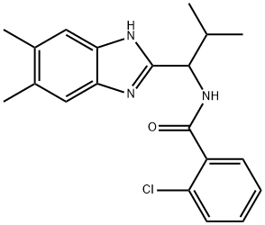 2-CHLORO-N-[1-(5,6-DIMETHYL-1H-1,3-BENZIMIDAZOL-2-YL)-2-METHYLPROPYL]BENZENECARBOXAMIDE