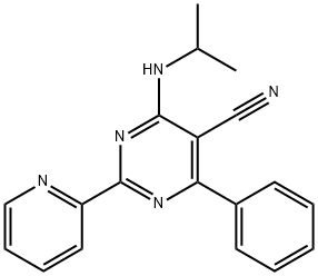 4-(ISOPROPYLAMINO)-6-PHENYL-2-(2-PYRIDINYL)-5-PYRIMIDINECARBONITRILE