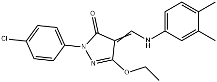 2-(4-CHLOROPHENYL)-4-[(3,4-DIMETHYLANILINO)METHYLENE]-5-ETHOXY-2,4-DIHYDRO-3H-PYRAZOL-3-ONE