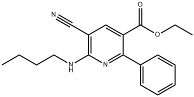 3-Pyridinecarboxylic acid, 6-(butylamino)-5-cyano-2-phenyl-, ethyl ester