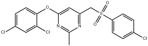 4-([(4-CHLOROPHENYL)SULFONYL]METHYL)-6-(2,4-DICHLOROPHENOXY)-2-METHYLPYRIMIDINE