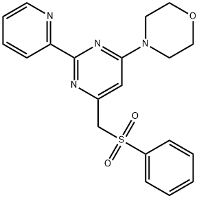 4-[6-[(PHENYLSULFONYL)METHYL]-2-(2-PYRIDINYL)-4-PYRIMIDINYL]MORPHOLINE