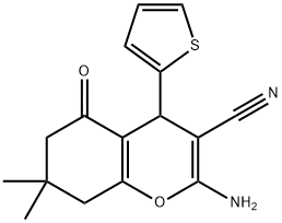 4H-1-Benzopyran-3-carbonitrile, 2-amino-5,6,7,8-tetrahydro-7,7-dimethyl-5-oxo-4-(2-thienyl)-