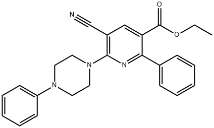 ETHYL 5-CYANO-2-PHENYL-6-(4-PHENYLPIPERAZINO)NICOTINATE