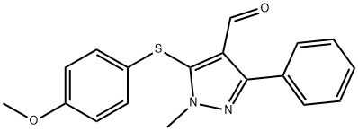 1H-Pyrazole-4-carboxaldehyde, 5-[(4-methoxyphenyl)thio]-1-methyl-3-phenyl-