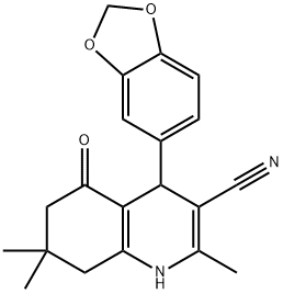 3-Quinolinecarbonitrile, 4-(1,3-benzodioxol-5-yl)-1,4,5,6,7,8-hexahydro-2,7,7-trimethyl-5-oxo-