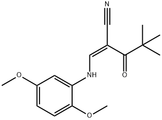 3-((2,5-DIMETHOXYPHENYL)AMINO)-2-(2,2-DIMETHYLPROPANOYL)PROP-2-ENENITRILE