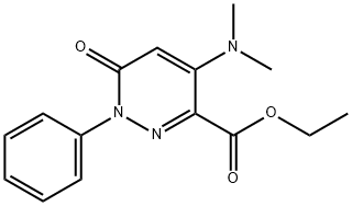 3-Pyridazinecarboxylic acid, 4-(dimethylamino)-1,6-dihydro-6-oxo-1-phenyl-, ethyl ester