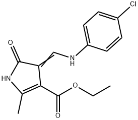 1H-Pyrrole-3-carboxylic acid, 4-[[(4-chlorophenyl)amino]methylene]-4,5-dihydro-2-methyl-5-oxo-, ethyl ester