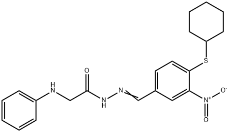 2-ANILINO-N'-([4-(CYCLOHEXYLSULFANYL)-3-NITROPHENYL]METHYLENE)ACETOHYDRAZIDE