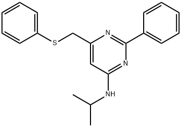 2-phenyl-6-[(phenylsulfanyl)methyl]-N-(propan-2-yl)pyrimidin-4-amine