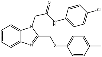 N-(4-CHLOROPHENYL)-2-(2-([(4-METHYLPHENYL)SULFANYL]METHYL)-1H-1,3-BENZIMIDAZOL-1-YL)ACETAMIDE