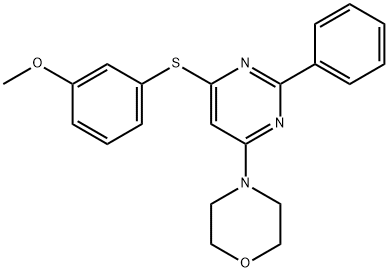 4-(6-[(3-METHOXYPHENYL)SULFANYL]-2-PHENYL-4-PYRIMIDINYL)MORPHOLINE