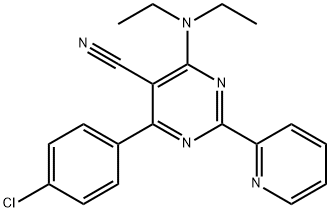 5-Pyrimidinecarbonitrile, 4-(4-chlorophenyl)-6-(diethylamino)-2-(2-pyridinyl)-