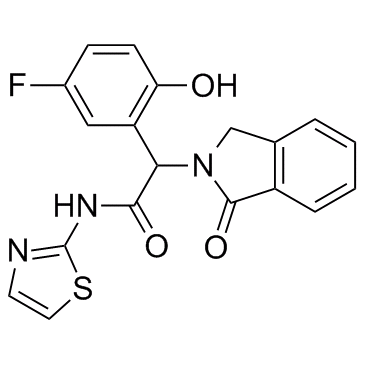 2-(5-fluoro-2-hydroxyphenyl)-2-(1-oxoisoindolin-2-yl)-N-(thiazol-2-yl)acetamide