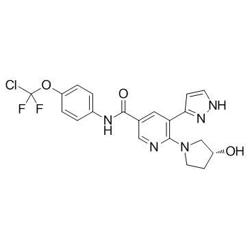 (R)-N- (4-(CHLORODIFLUOROMETHOXY)PHENYL)- 6-(3- HYDROXYPYRROLIDIN-1- YL)-5- (1H-PYRAZOL- 5-YL)NICOTI