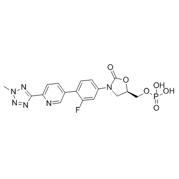 (R)-(3-(3-fluoro-4-(6-(2-methyl-2H-tetrazol-5-yl)pyridin-3-yl)phenyl)-2-oxooxazolidin-5-yl)methyl dihydrogen phosphate