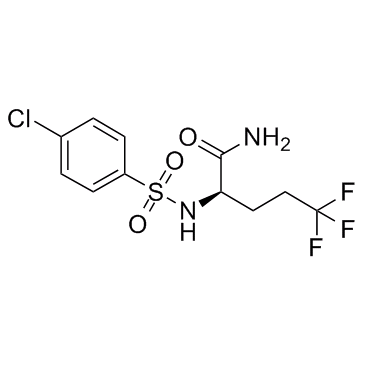 Pentanamide, 2-[[(4-chlorophenyl)sulfonyl]amino]-5,5,5-trifluoro-, (2R)-