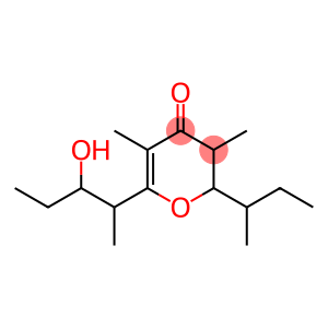 4H-Pyran-4-one, 2,3-dihydro-6-(2-hydroxy-1-methylbutyl)-3,5-dimethyl-2-(1-methylpropyl)- (9CI)