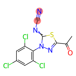 2-Acetyl-5-cyanimino-4,5-dihydro-4-(2,4,6-trichlorophenyl)-1,3,4-thiadiazole