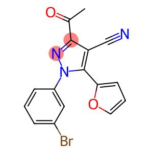 1H-Pyrazole-4-carbonitrile,  3-acetyl-1-(3-bromophenyl)-5-(2-furanyl)-