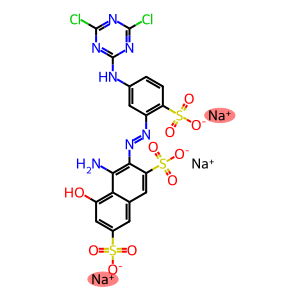 4-Amino-3-[5-(4,6-dichloro-1,3,5-triazin-2-ylamino)-2-sulfophenylazo]-5-hydroxy-2,7-naphthalenedisulfonic acid trisodium salt