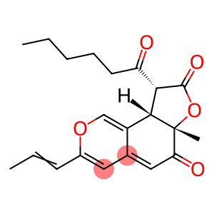 6H-Furo[2,3-h]-2-benzopyran-6,8(6aH)-dione, 9,9a-dihydro-6a-methyl-9-(1-oxohexyl)-3-(1E)-1-propen-1-yl-, (6aS,9R,9aS)-