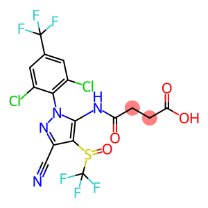 4-((3-cyano- 1-(2,6-dichloro-4-(trifluoromethyl)phenyl)-4-((trifluoromethyl)sulfinyl)- 1H-pyrazol-5-yl)amino)-4-oxobutanoic acid