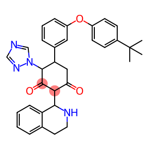 5-(3-[4-(TERT-BUTYL)PHENOXY]PHENYL)-2-(1,2,3,4-TETRAHYDRO-1-ISOQUINOLINYL)-4-(1H-1,2,4-TRIAZOL-1-YL)-1,3-CYCLOHEXANEDIONE