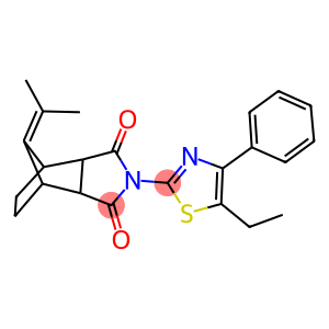 4-(5-ethyl-4-phenyl-1,3-thiazol-2-yl)-10-(1-methylethylidene)-4-azatricyclo[5.2.1.0~2,6~]decane-3,5-dione