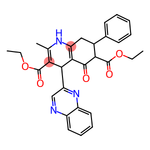 diethyl 2-methyl-5-oxo-7-phenyl-4-(2-quinoxalinyl)-1,4,5,6,7,8-hexahydro-3,6-quinolinedicarboxylate