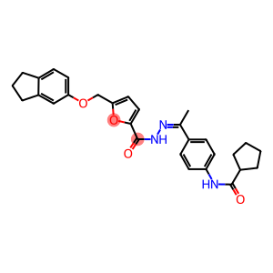 N-[4-(N-{5-[(2,3-dihydro-1H-inden-5-yloxy)methyl]-2-furoyl}ethanehydrazonoyl)phenyl]cyclopentanecarboxamide