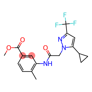 methyl 3-({[5-cyclopropyl-3-(trifluoromethyl)-1H-pyrazol-1-yl]acetyl}amino)-4-methylbenzoate