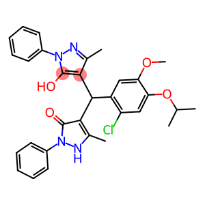 4-[(2-chloro-4-isopropoxy-5-methoxyphenyl)(5-hydroxy-3-methyl-1-phenyl-1H-pyrazol-4-yl)methyl]-5-methyl-2-phenyl-1,2-dihydro-3H-pyrazol-3-one