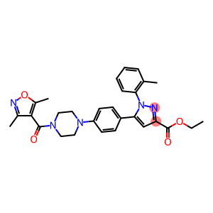 ethyl 5-(4-(4-(3,5-dimethylisoxazole-4-carbonyl)piperazin-1-yl)phenyl)-1-o-tolyl-1H-pyrazole-3-carboxylate