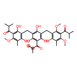 1-Propanone, 1-[3-[[2,6-dihydroxy-4-methoxy-3-methyl-5-(2-methyl-1-oxopropyl)phenyl]methyl]-2,4,6-trihydroxy-5-[[2-hydroxy-4,6-dimethoxy-3-methyl-5-(2-methyl-1-oxopropyl)phenyl]methyl]phenyl]-2-methyl-