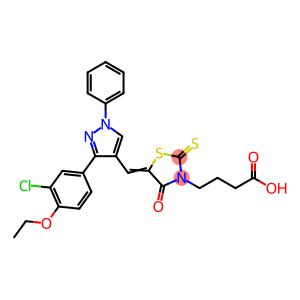 3-Thiazolidinebutanoic acid, 5-[[3-(3-chloro-4-ethoxyphenyl)-1-phenyl-1H-pyrazol-4-yl]methylene]-4-oxo-2-thioxo-