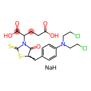 Pentanedioic acid, 2-[5-[[4-[bis(2-chloroethyl)amino]phenyl]methylene]-4-oxo-2-thioxo-3-thiazolidinyl]-, sodium salt (1:2)