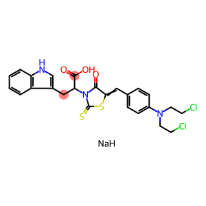 1H-Indole-3-propanoic acid, α-[5-[[4-[bis(2-chloroethyl)amino]phenyl]methylene]-4-oxo-2-thioxo-3-thiazolidinyl]-, sodium salt (1:1)