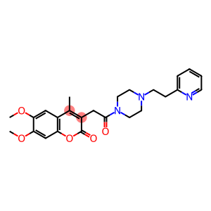 6,7-dimethoxy-4-methyl-3-(2-oxo-2-{4-[2-(pyridin-2-yl)ethyl]piperazin-1-yl}ethyl)-2H-chromen-2-one