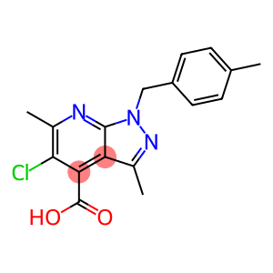 1H-Pyrazolo[3,4-b]pyridine-4-carboxylic acid, 5-chloro-3,6-dimethyl-1-[(4-methylphenyl)methyl]-