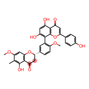 4H-1-Benzopyran-4-one, 2-[3-[5,7-dihydroxy-2-(4-hydroxyphenyl)-4-oxo-4H-1-benzopyran-8-yl]-4-methoxyphenyl]-2,3-dihydro-5-hydroxy-7-methoxy-6-methyl-, (2S)-